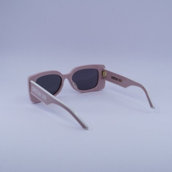 Dior DIORPACIFIC S1U 40A0 Sunglasses Pink/White Rectangle Frame, Grey Lenses main image 10